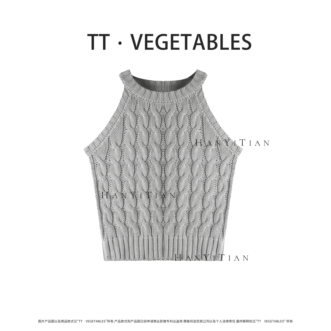 毛线 针织宽松春季新款毛衣马甲复古女511318