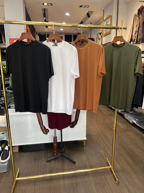 新款春夏百搭纯色莫代尔棉净版小开叉短袖T恤