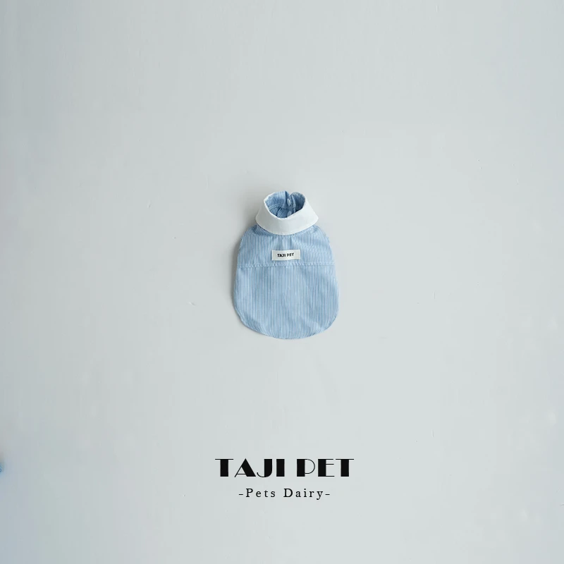 牠记TAJIPET狗狗猫猫经典条纹无袖拼接衬衫