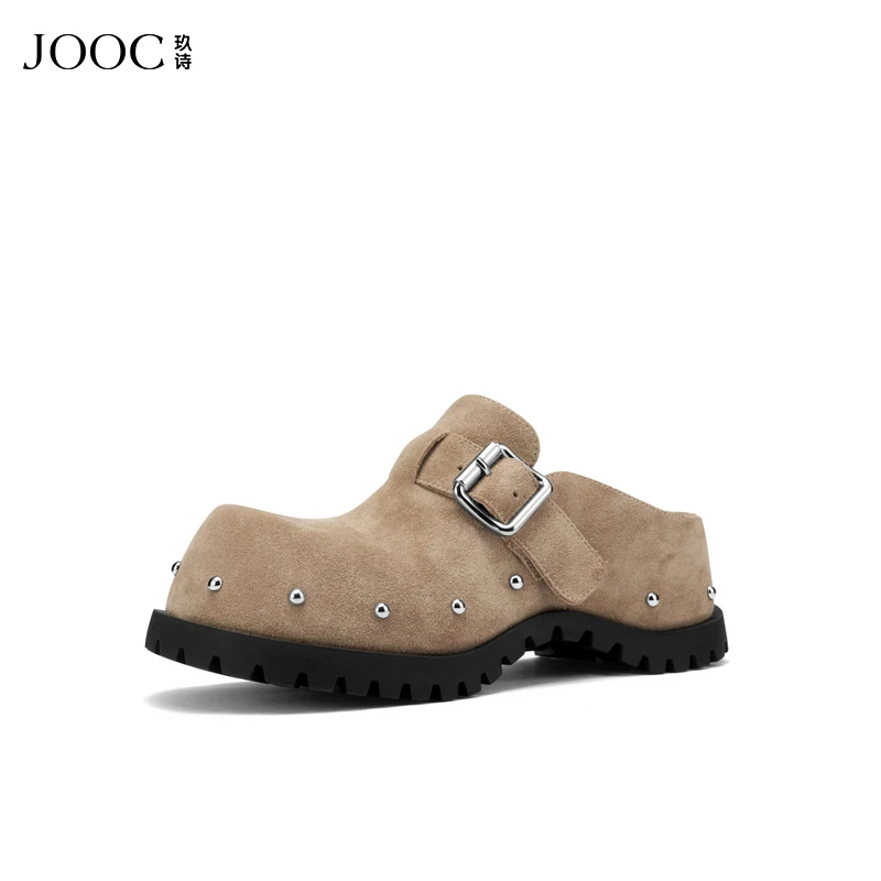 【时髦尖子生】JOOC玖诗大头勃肯鞋女2025夏季新款厚底增高半拖鞋