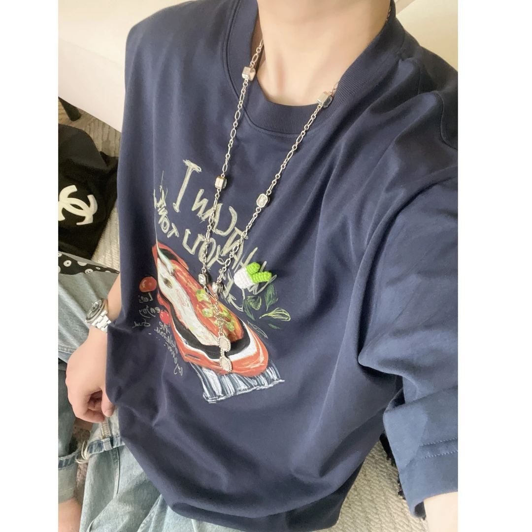 【影子】火锅元素大版显瘦潮流时尚休闲百搭宽松短袖T恤薄款夏季