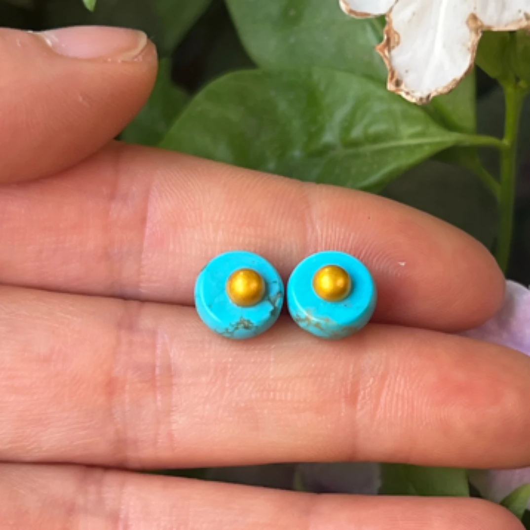 非金属珐琅耳饰 时尚款蓝色耳钉