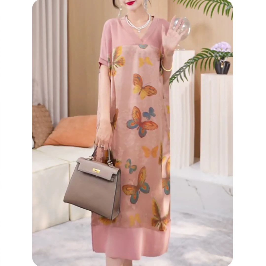 [TL2][蝴蝶]新品女士宽松连衣裙中长款休闲女装2ZL0125692