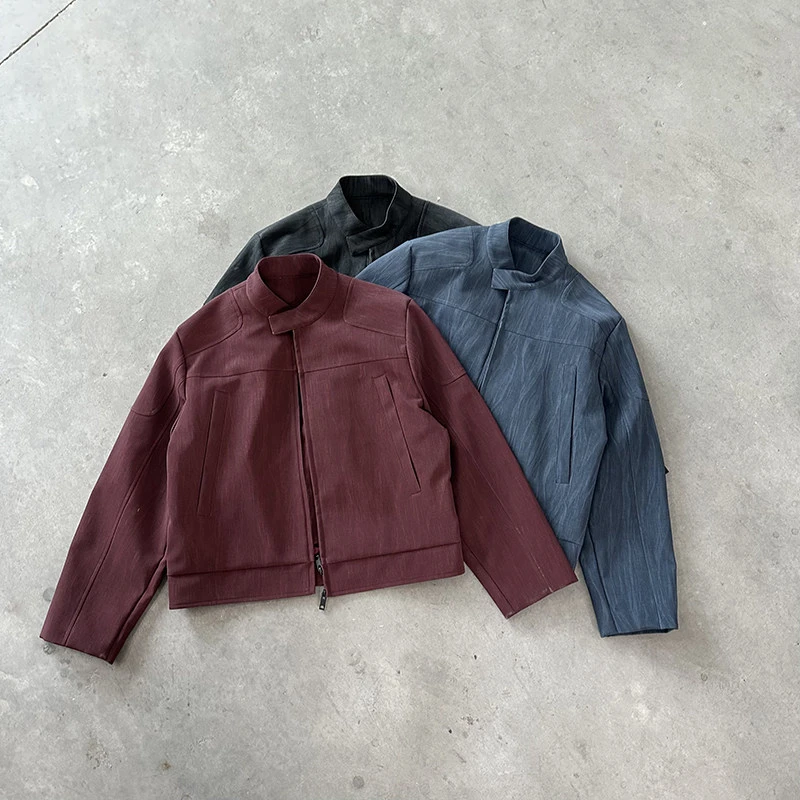 秋季新款复古哈灵顿夹克机车服皮外套男女情侣装