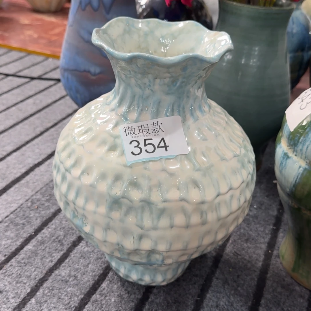 ᭨****摆件景德镇高温花瓶编码354高30口8默认无孔