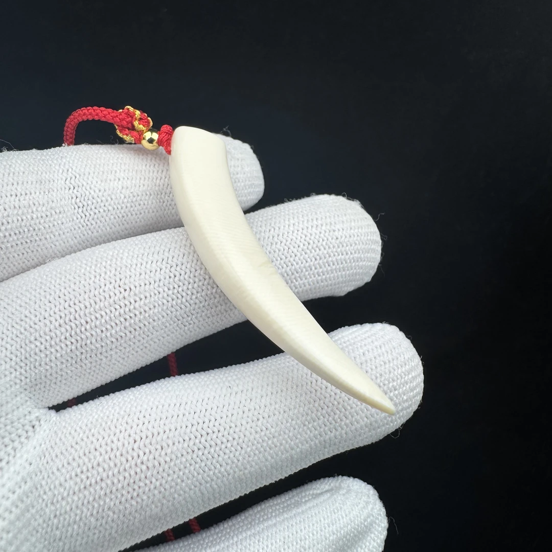 B2174天然猛犸牙 牙尖56mm一物一图 假一罚十