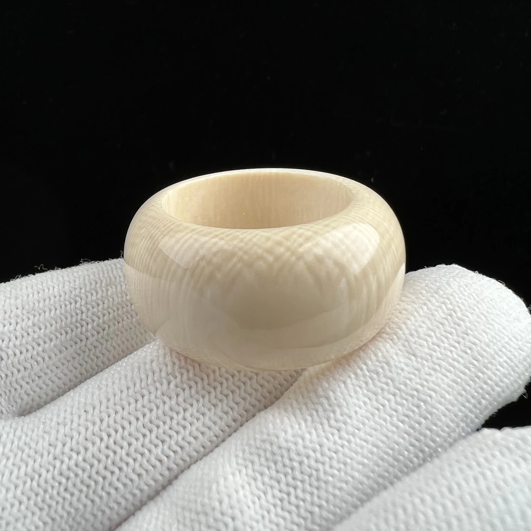 D1525天然猛犸牙 扳指 23*16mm支持鉴定 假一罚四