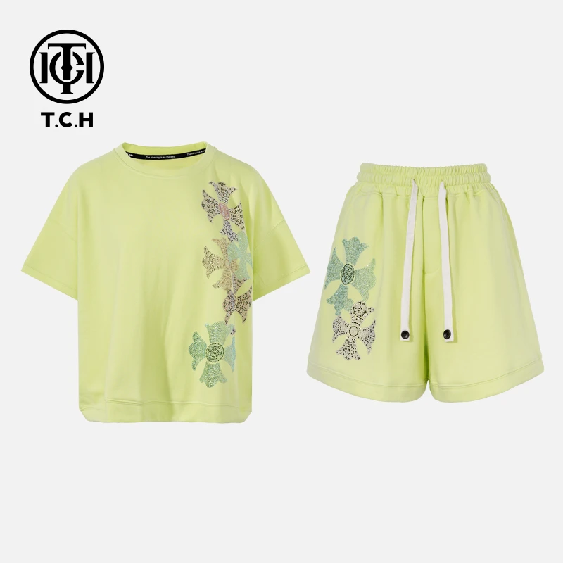 TCH私服烫钻工艺新时尚淑女百搭新潮流套装女T75B07E5068轻奢tch