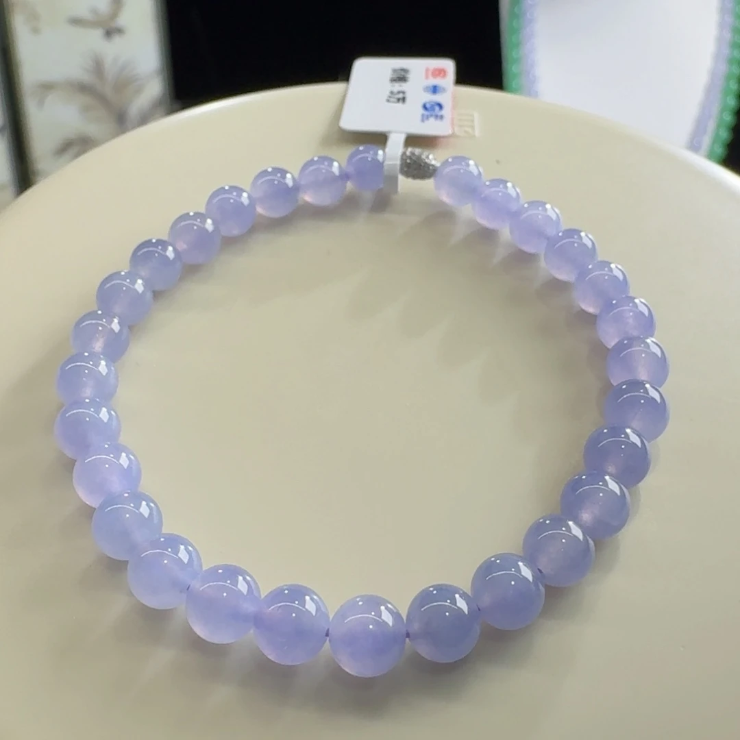 未镶嵌手链翡翠冰紫单圈卡6mm