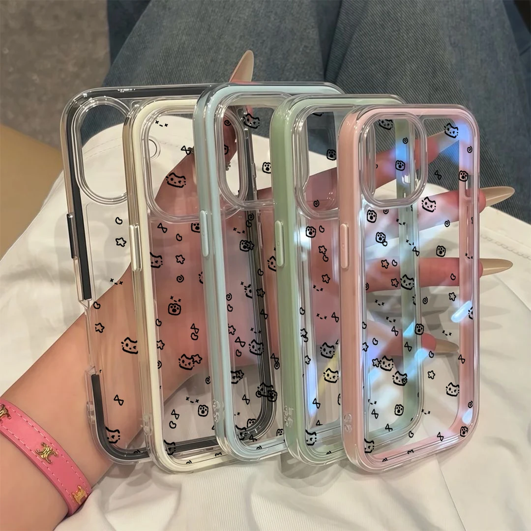 猫猫头像适用苹果16可爱15手机壳iPhone14PRO大孔13新款12保护套
