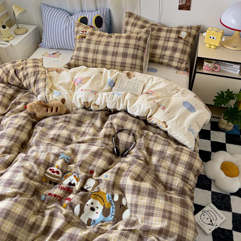 #小桃子家#面包趴趴狗四件套三件套全棉