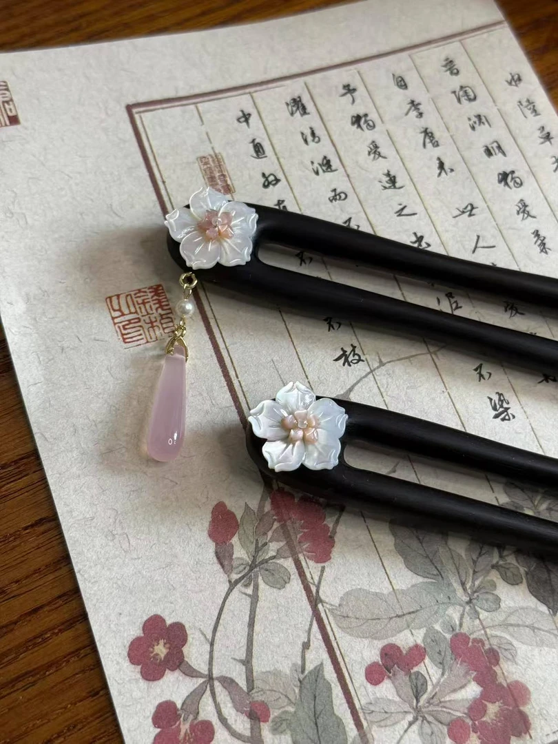 风菱歌原创复古/宫廷设计女中国风发簪古典发饰lulu风手工檀木13