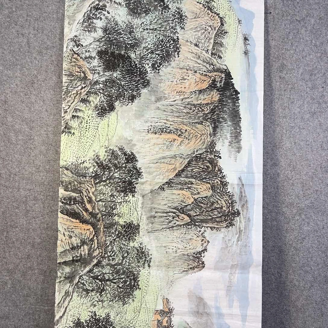 国画681 花鸟在树丛的顶端鸣叫叫声