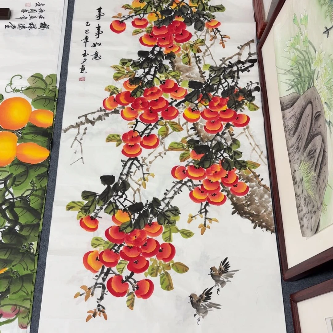 国画四尺尺寸70X140纯手绘作品