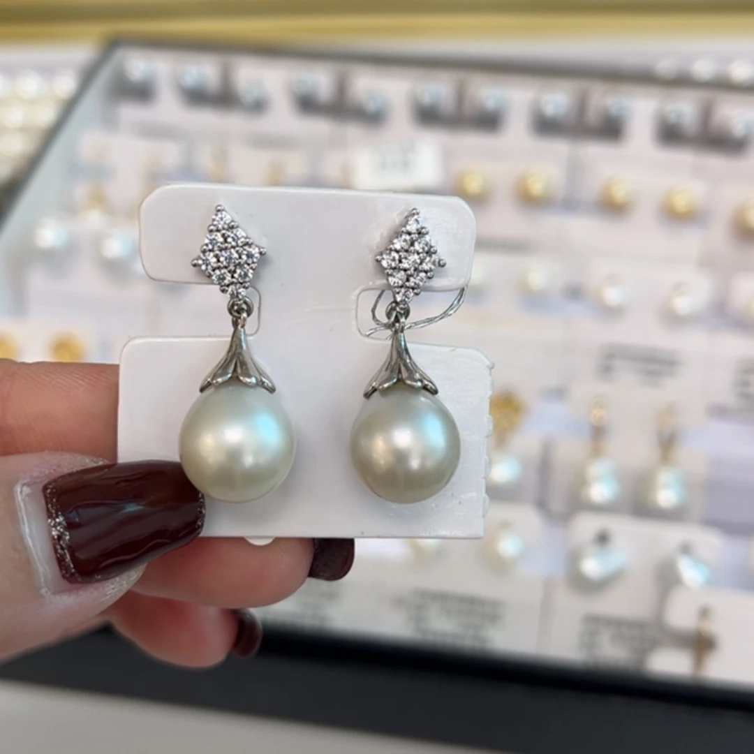 【闪购商品】海水珍珠耳饰银S925镶嵌