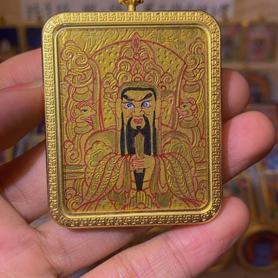 吊坠龙五爷纯手绘唐卡