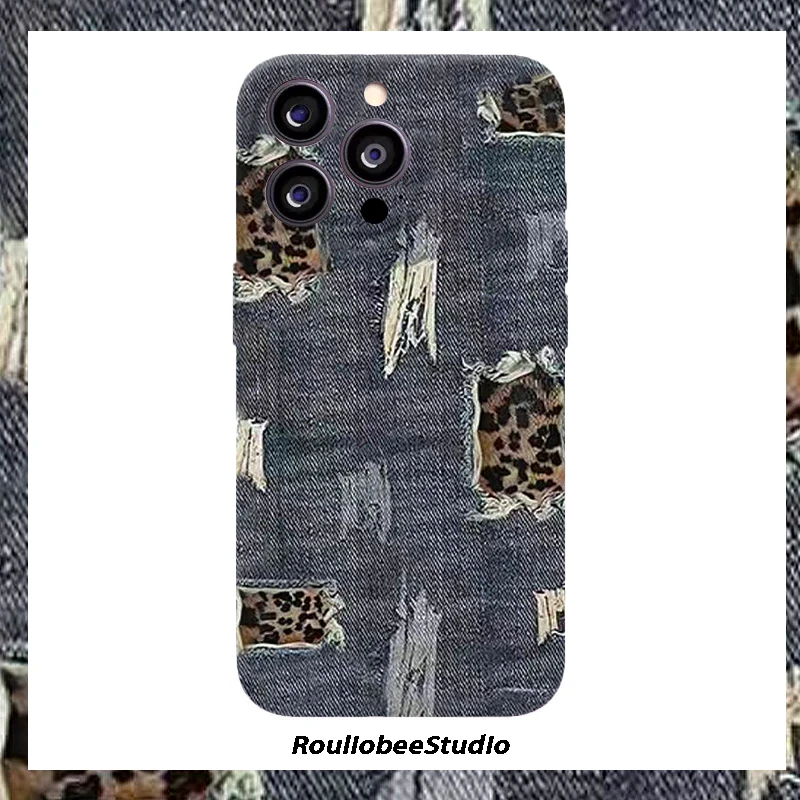 牛仔小豹纹适用iPhone17pro菲林手机壳苹果16华为oppo小米13vivo