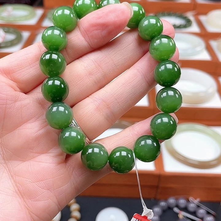 不***秋和田玉（碧玉）未镶嵌手串