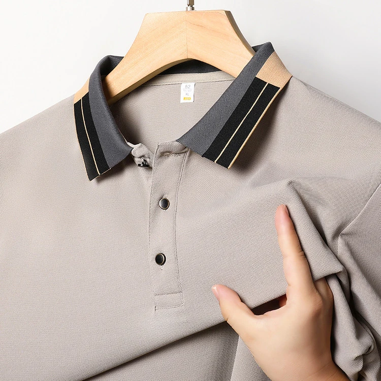 2025夏季爆款男士短袖Polo衫商务休闲时尚透气冰丝翻领速干T恤衫