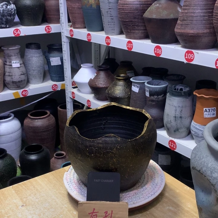 【闪购商品】红陶粗糙盆有孔高17口20