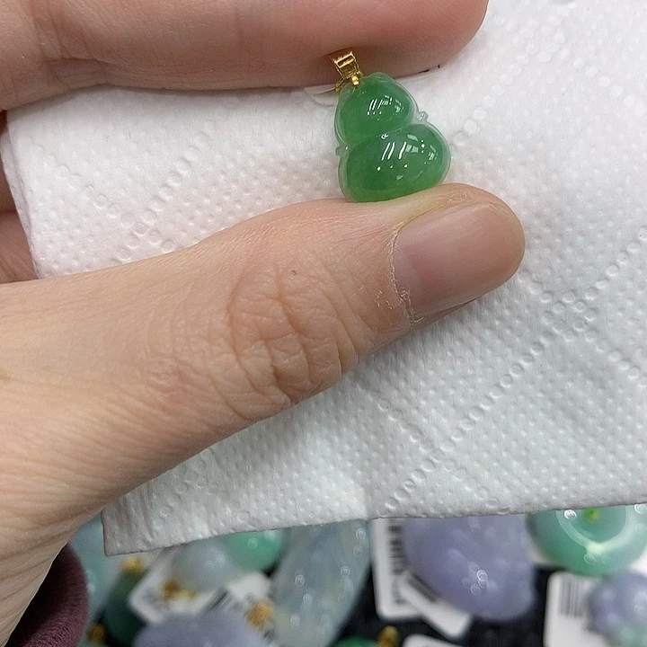 颈饰18K金镶嵌翡翠1234677899