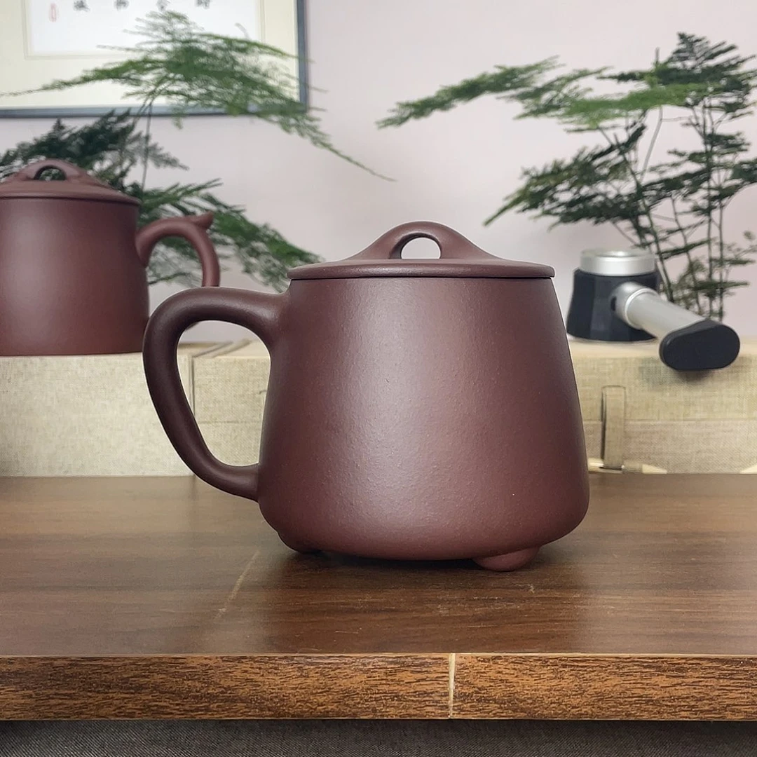 用***1紫砂茶杯素杯石瓢精工500cc