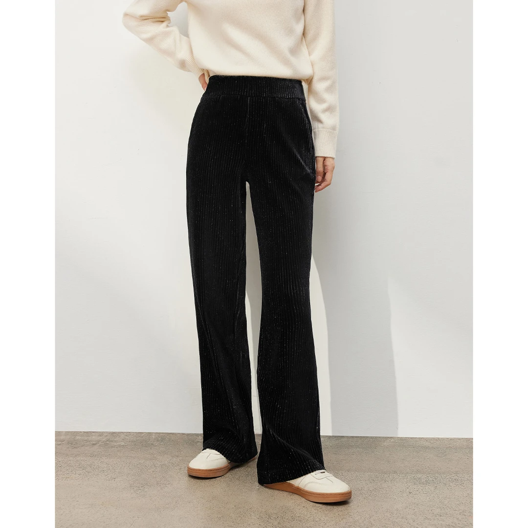 3070【备用链接】朗文斯汀高腰松紧显瘦灯芯绒休闲裤K35123070