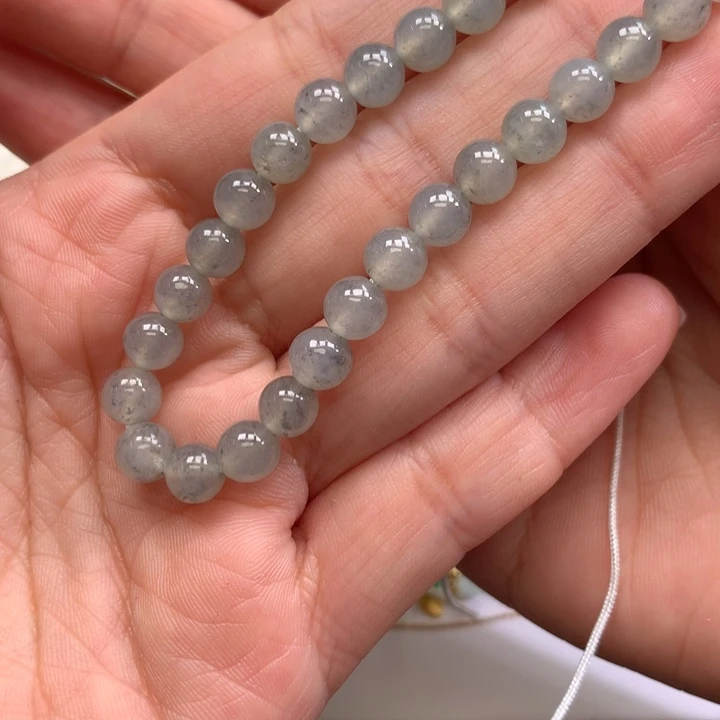 手链翡翠未镶嵌卡6➕冰乌鸡手串