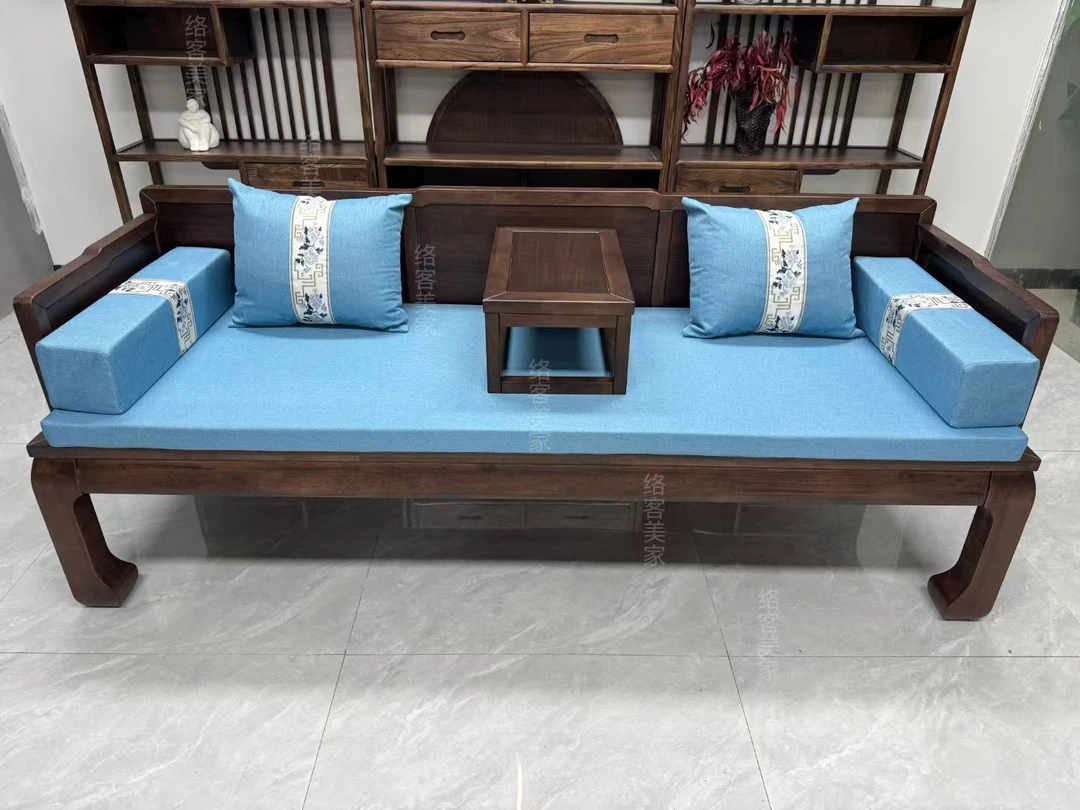 卯榫原木纹手工加深罗汉床经济型品质奢华型拼板