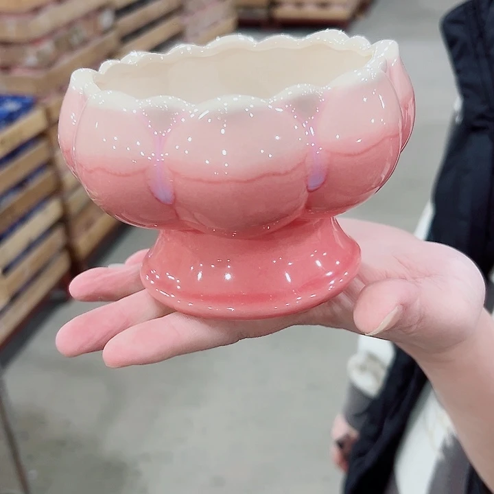 有孔.凑满10元发货多肉陶瓷花盆！