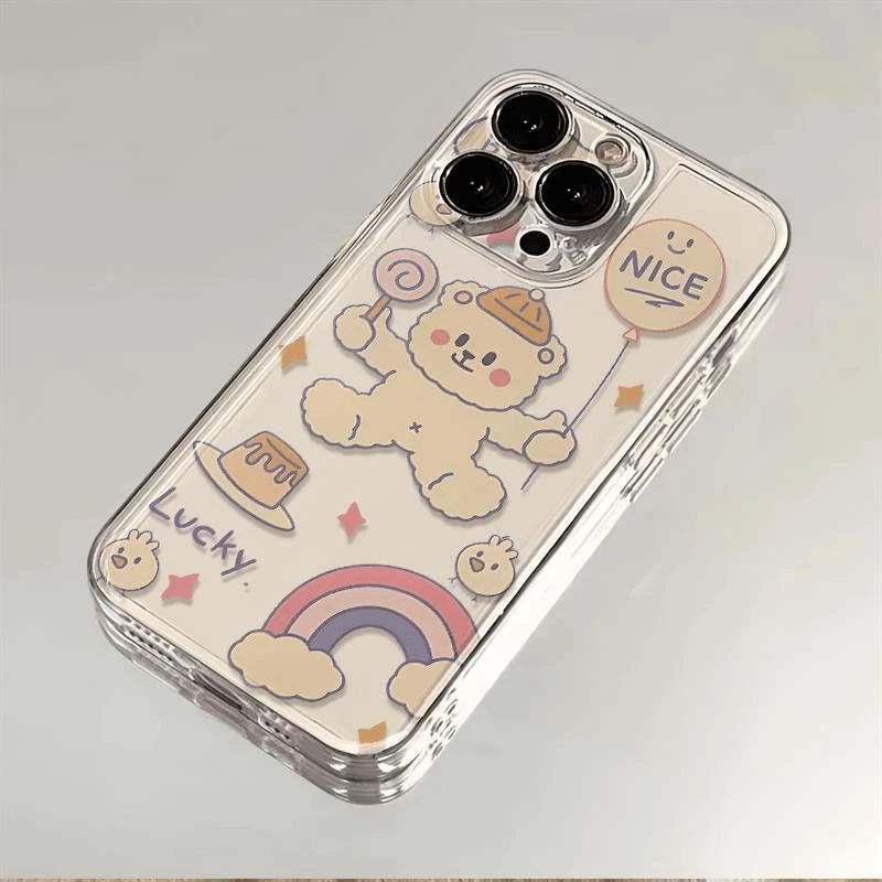 可爱气球小熊iphone15苹果卡通手机壳14promax软胶13pro透明12/11