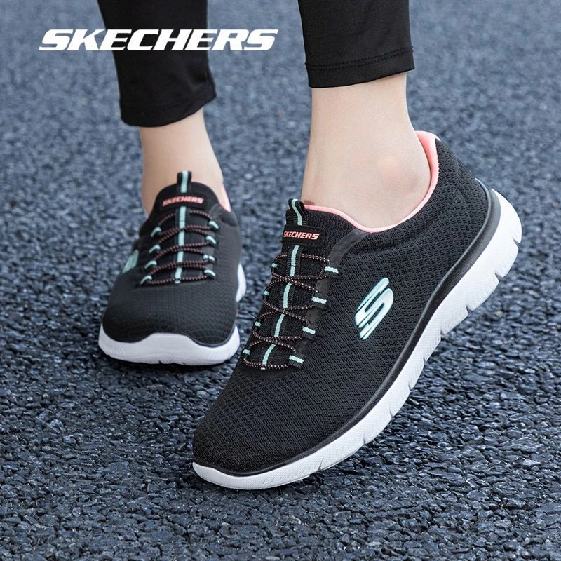 【断码折扣】斯凯奇女鞋减震一脚蹬跑步鞋透气网面百搭休闲运动鞋子