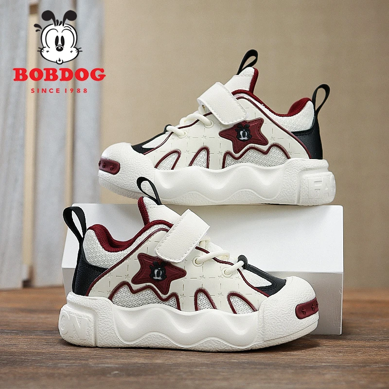 巴布豆男童鞋子时尚轻便2025春秋新款网面透气软底防滑儿童运动鞋