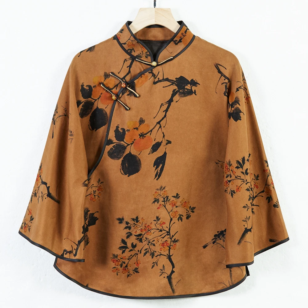 华族经典【柿柿如意】香云纱中国风夏季上衣新中式女