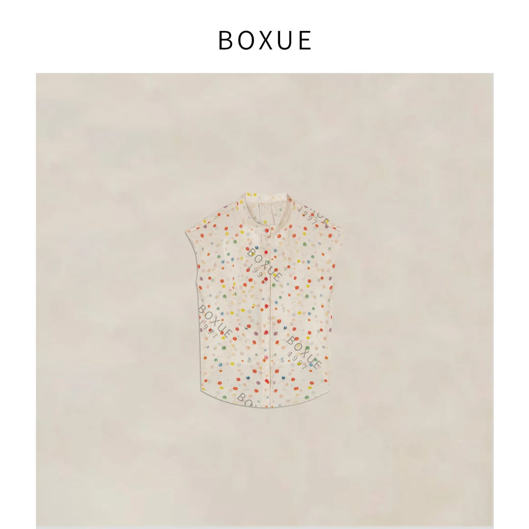 BOXUE‘’苏打波点‘’2025夏季新款彩色波点轻奢 T恤#250511T2379
