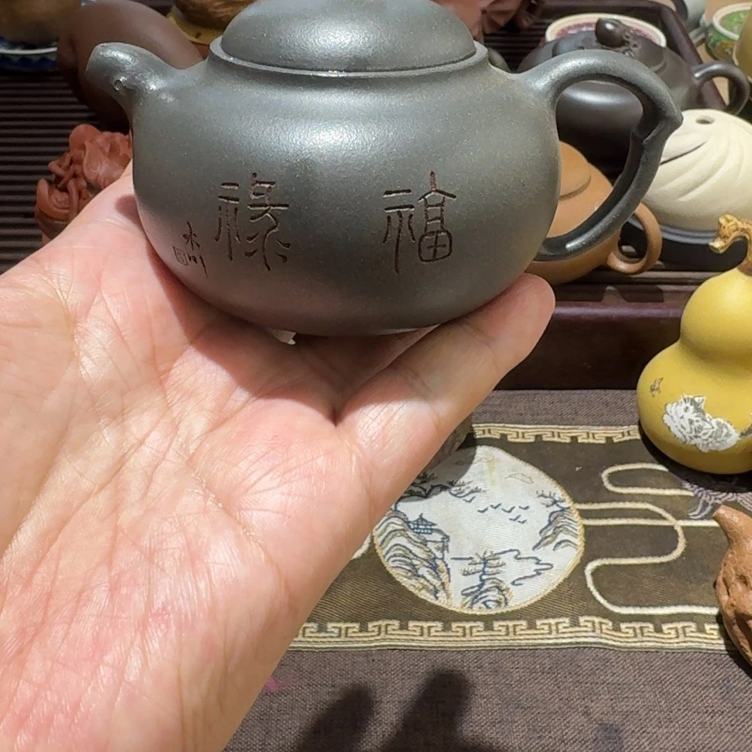 紫砂茶壶无*福禄紫砂