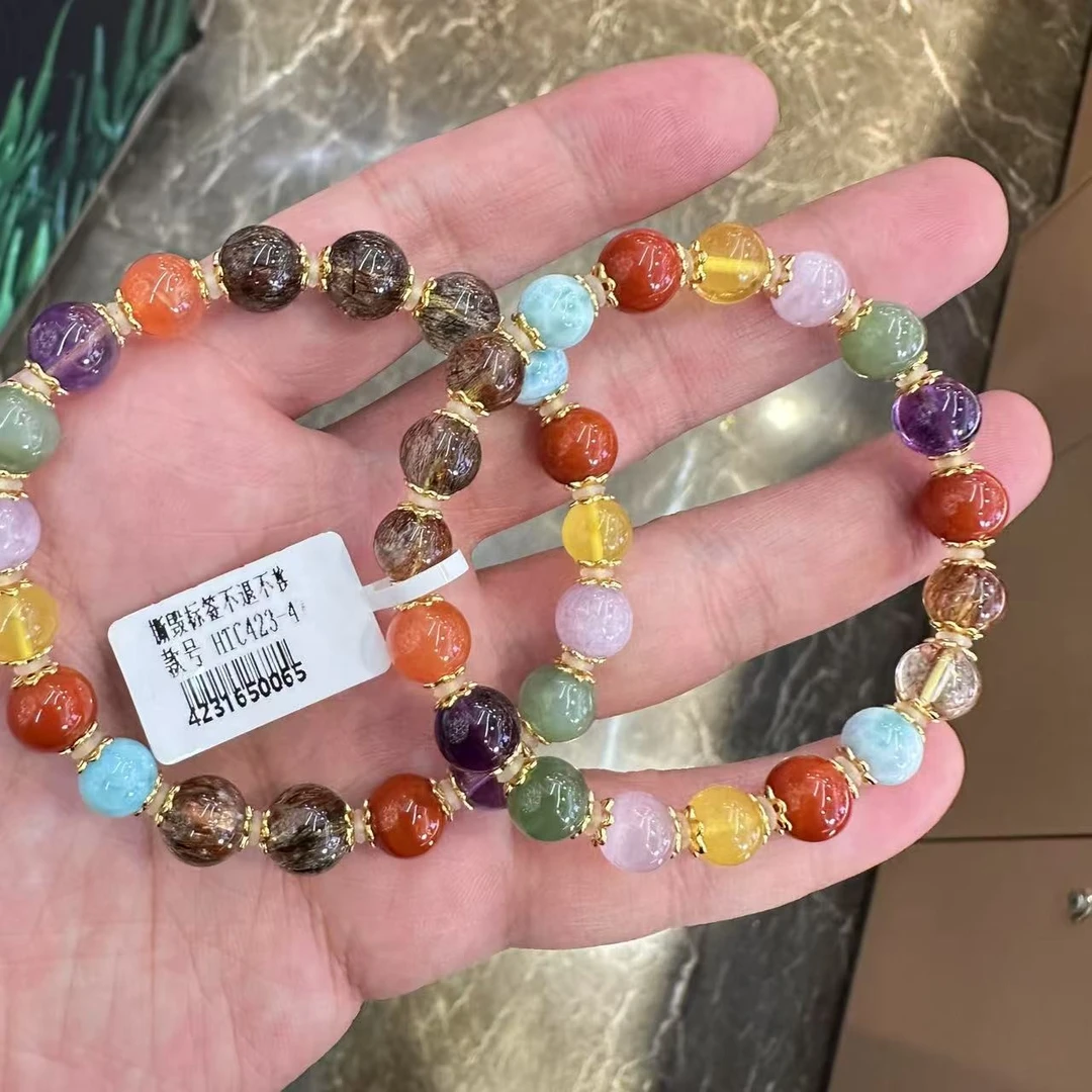 银S925水晶多宝DIY手串7mm+/HTC423-47/多样性发一件