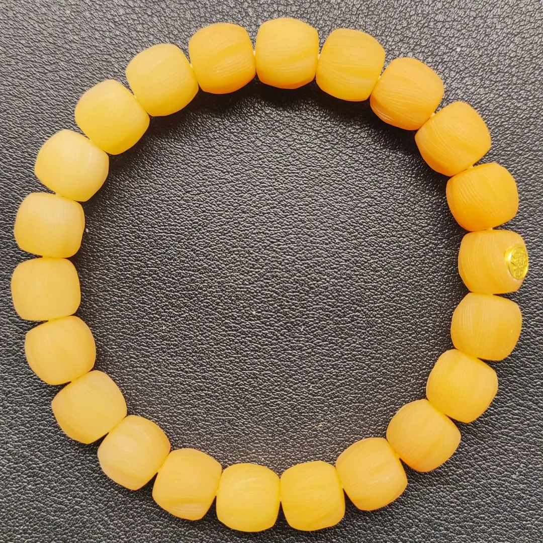 手工干磨【云锦百香】白玉菩提根带标单圈