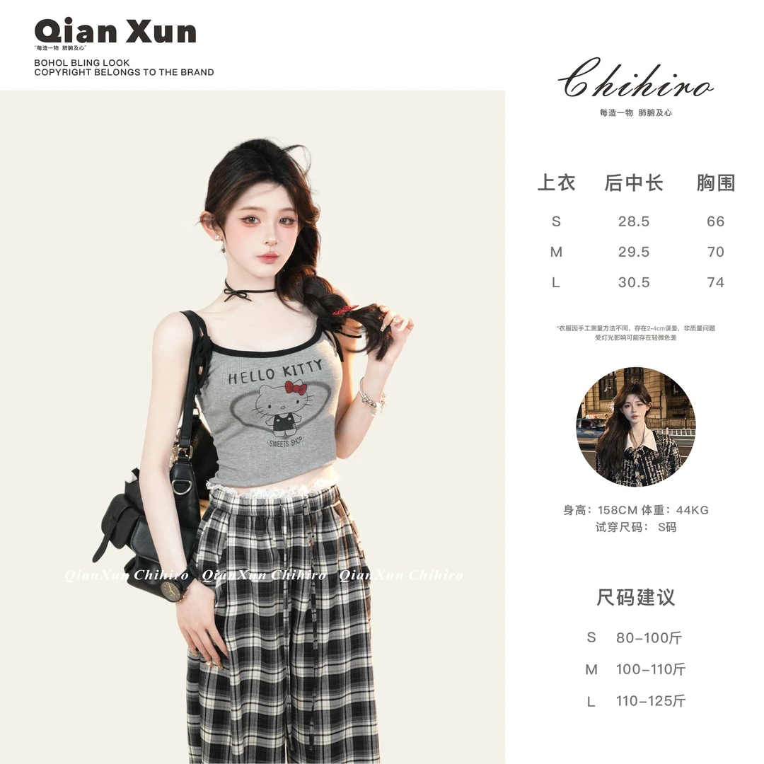 「小猫艺术家」夏季时尚辣妹小众修身显瘦百搭设计感吊带C5DD8026A