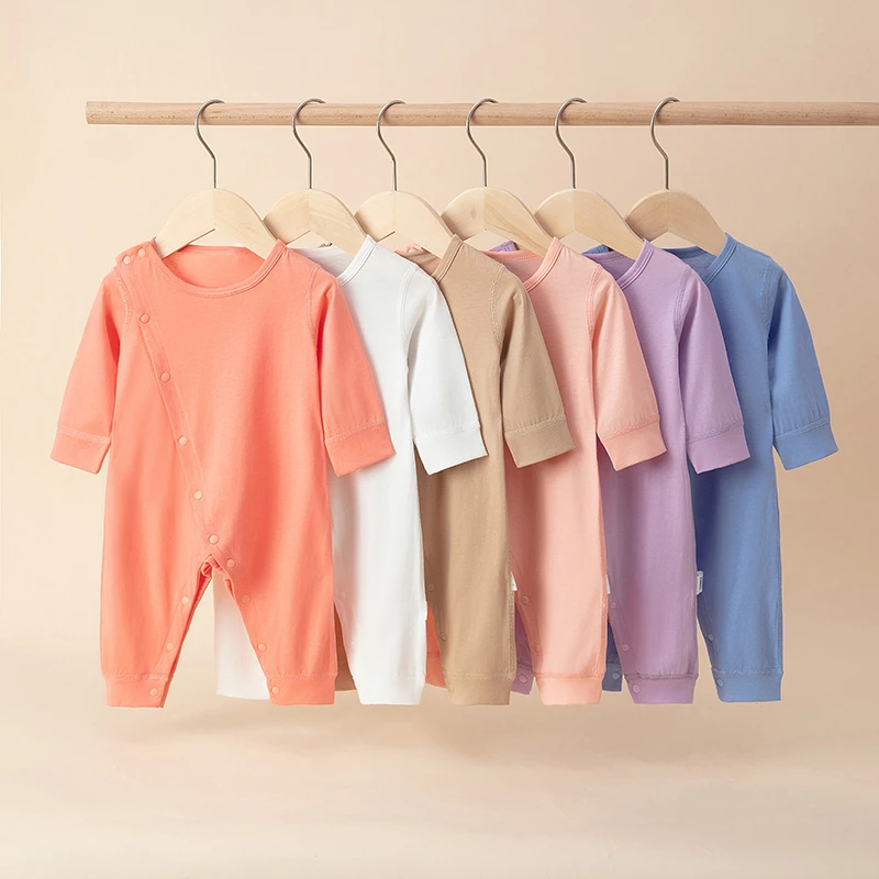 婴幼儿夏季长袖空调服连体衣A类纯棉新生儿宝宝爬服睡衣柔软透气