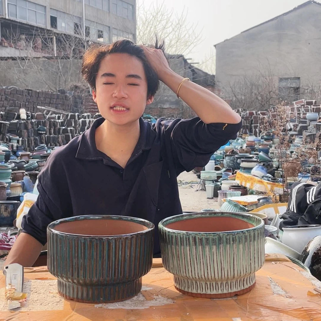 红陶宜兴紫砂粗陶花盆