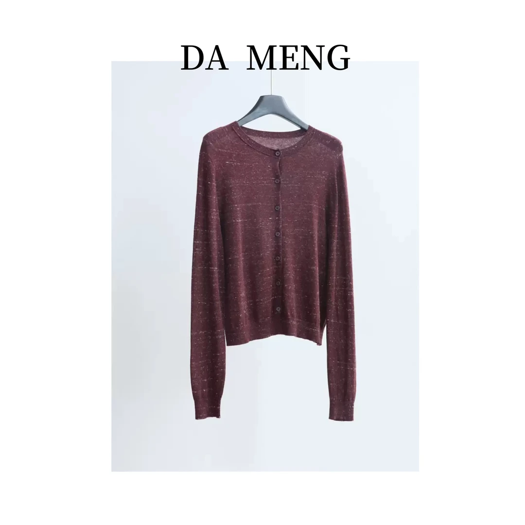 【夏日缤果-开衫】新款春夏亚麻羊毛针织点纱开衫外套