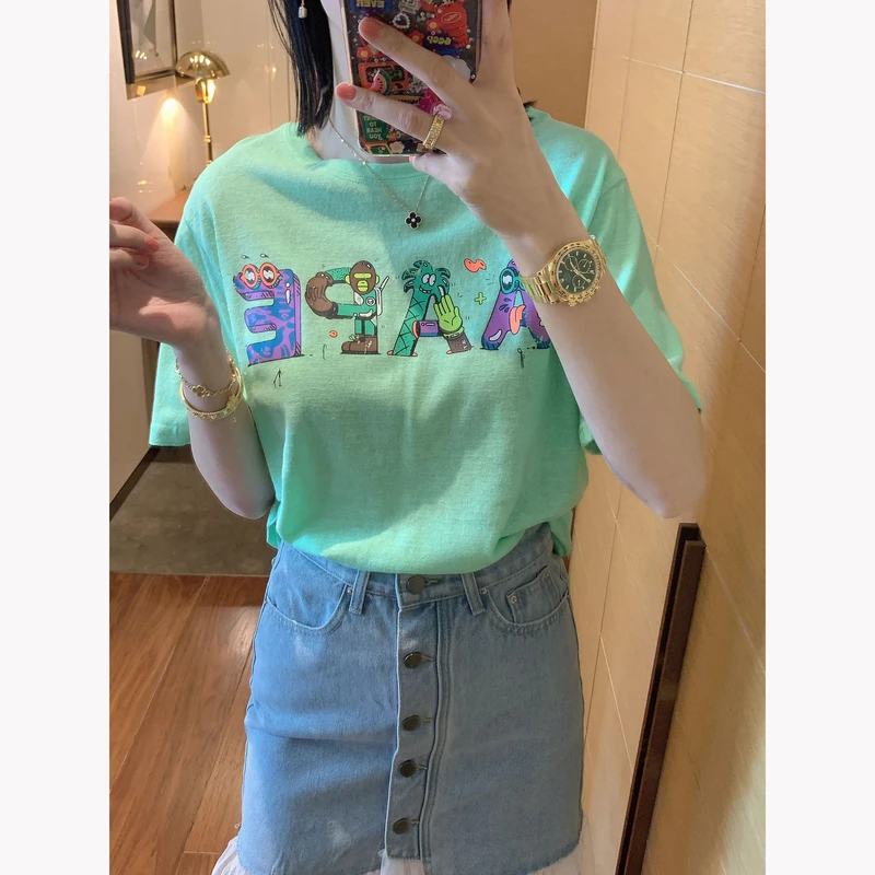 【张静芝】趣味卡通字母短袖T恤