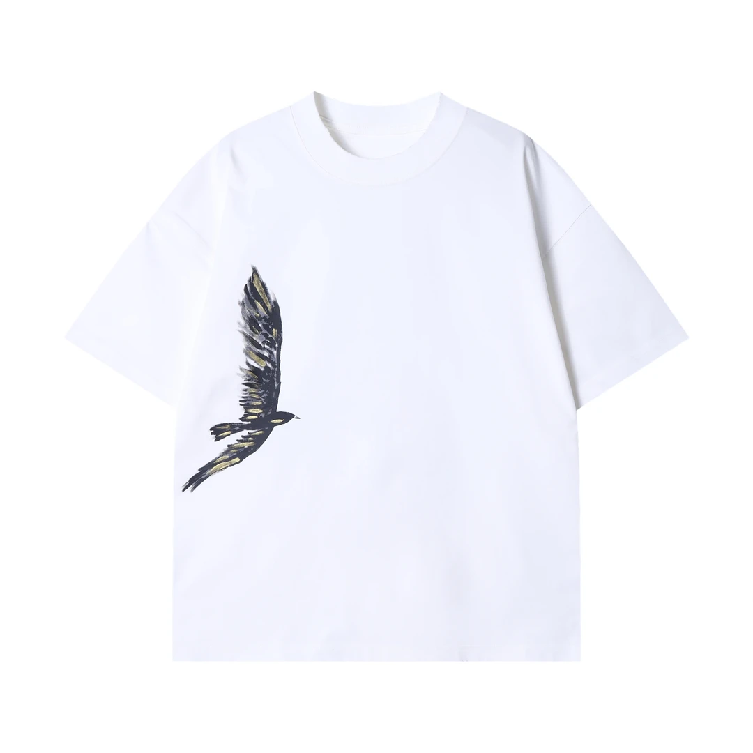 夏季新款时尚个性美式高街做旧印花复古潮牌短袖T恤潮流百搭上衣