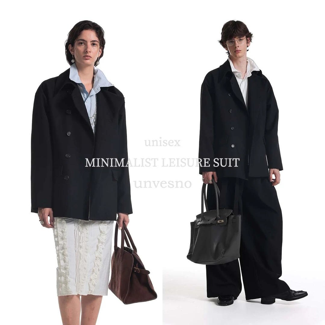 Unvesno(UN)【老钱Lem风】极简廓形休闲西式流光风休闲百搭外套