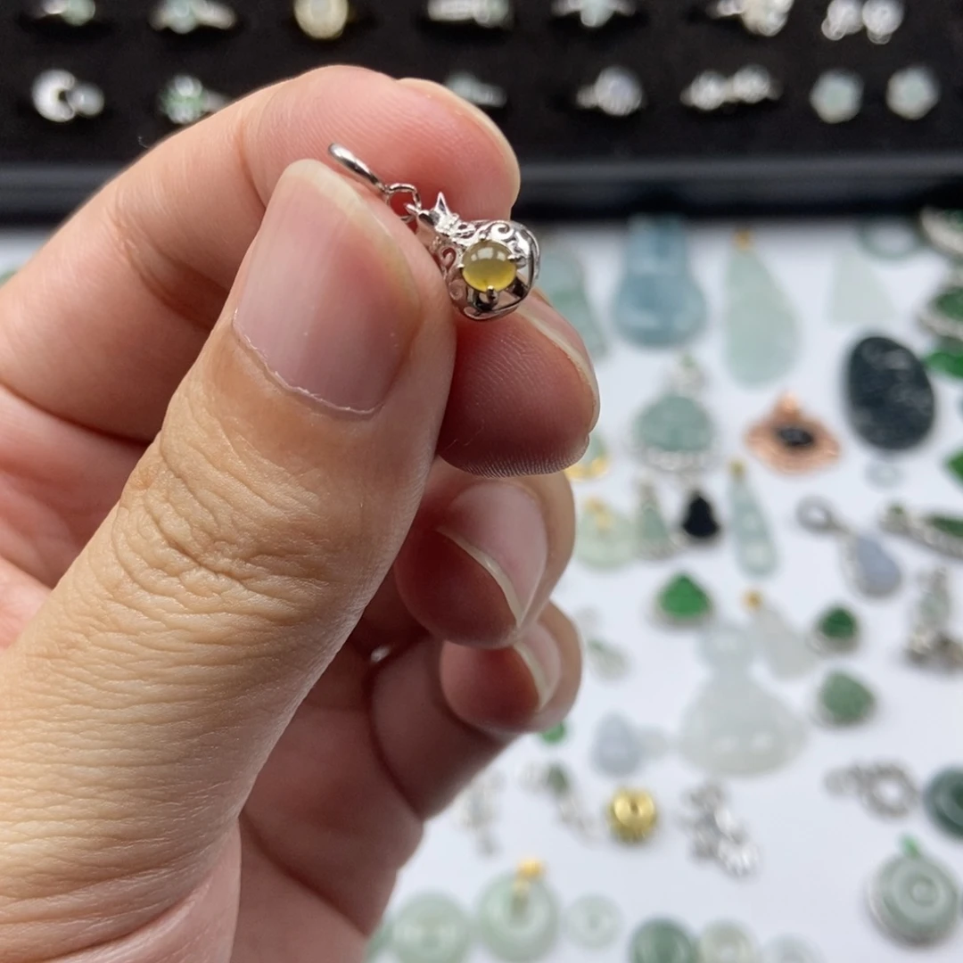 翡翠银S925镶嵌颈饰