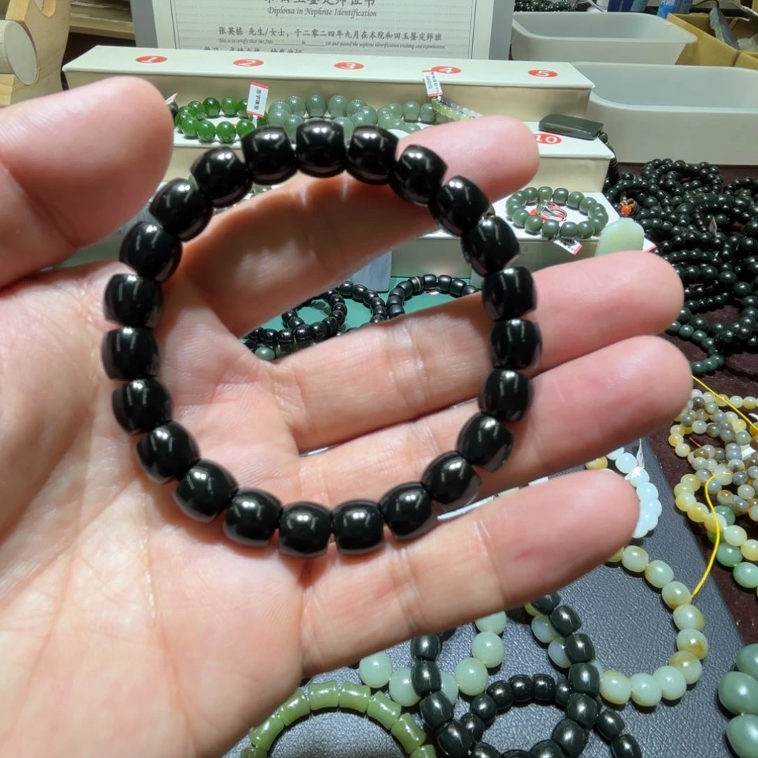 和田玉手链未镶嵌游*老