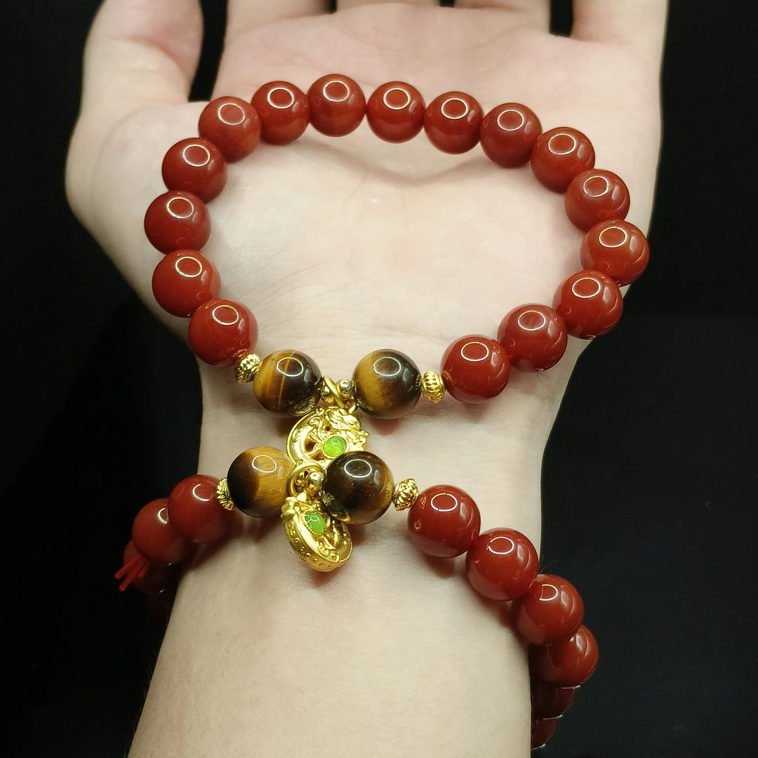 【老涂精选】牛血红DIY单圈手串B1【多样性发其一】约10mm