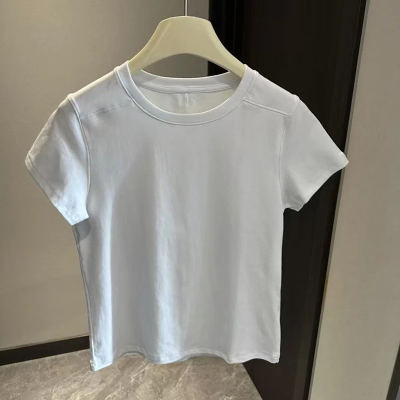 2025年新款洋气春夏季修身短款后中缝线T桖