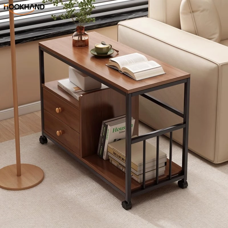 边几小茶几小桌子置物架沙发侧边柜移动茶台侧边窄柜阳台休闲茶桌
